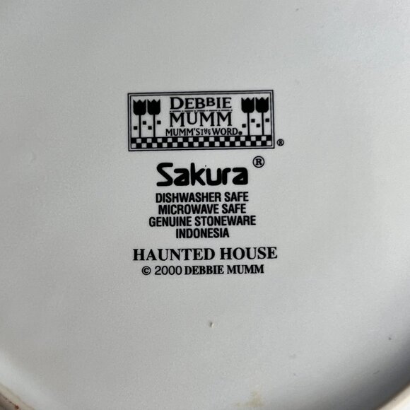 Sakura Haunted House Halloween Plate By Debbie Mumm 2000 Salad Dessert Stoneware - Picture 4 of 4